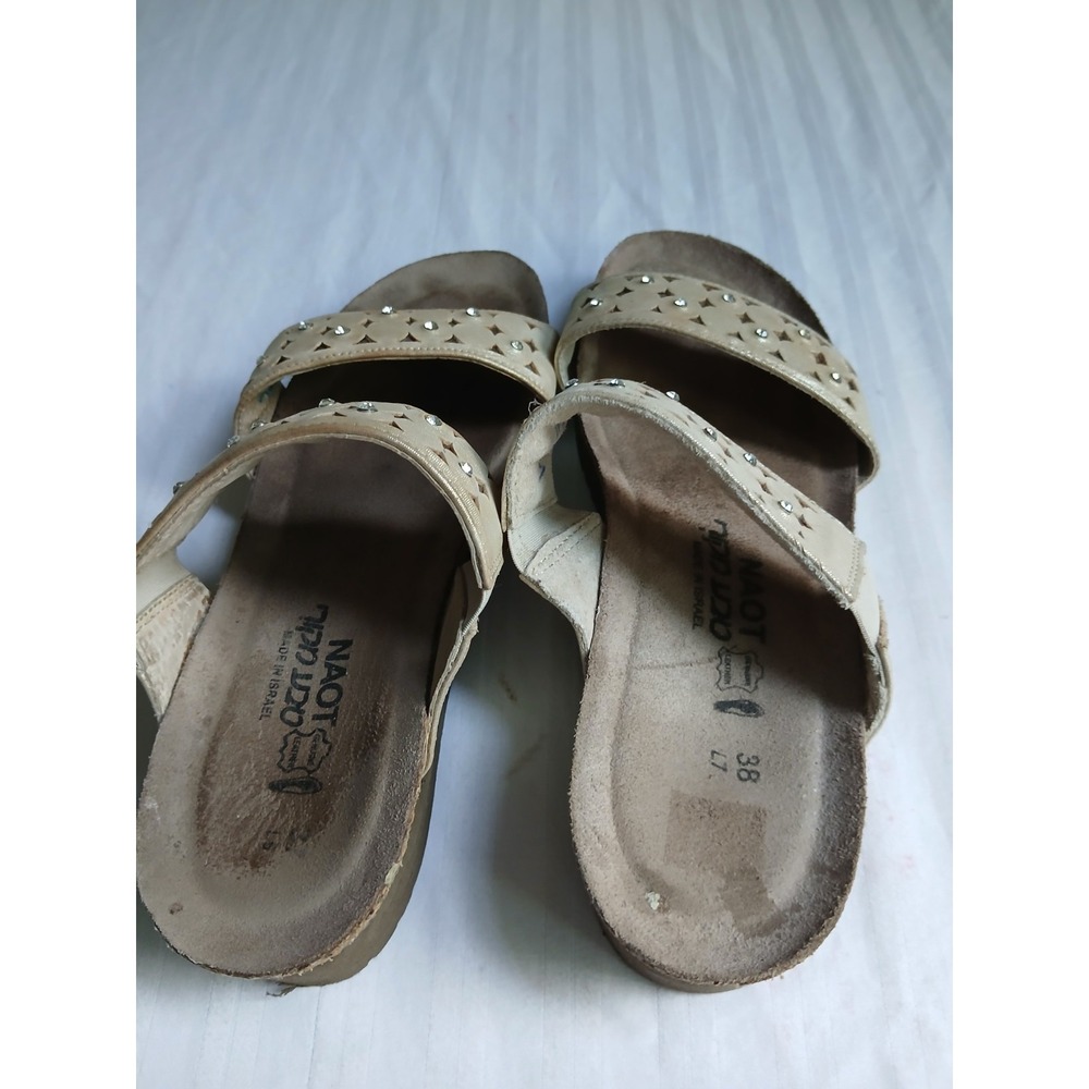 Naot Sandals 38 Susan Rose Gold Studded Cork Cushioned Comfort Casual  Leather - Picture 6 of 16